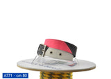 Pavone – Cintura in vela riciclata. Colori rosa e grigio.