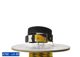 Pavone – Cintura in vela riciclata. Colori nero e giallo.